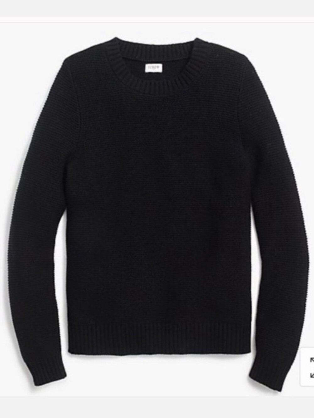 J. Crew Factory Black Textured Crewneck Sweater Sz S